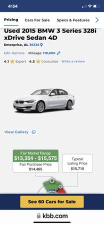 2015 BMW328i XDRIVE I4 Turbo Sedan/118k miles - - by for sale in Enterprise, AL – photo 21