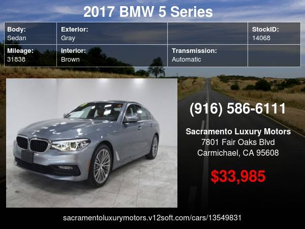 2017 BMW 5 Series 530i LOW MILES LOADED 535I 540I WARRANTY BLACK... for sale in Carmichael, CA – photo 24