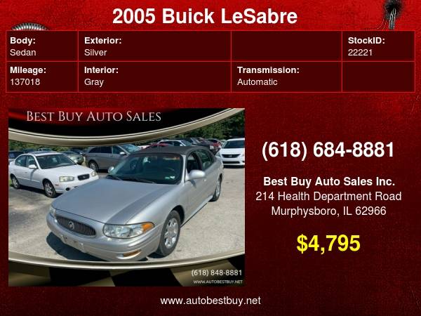 2005 Buick LeSabre Custom 4dr Sedan Call for Steve or Dean - cars & for sale in Murphysboro, IL