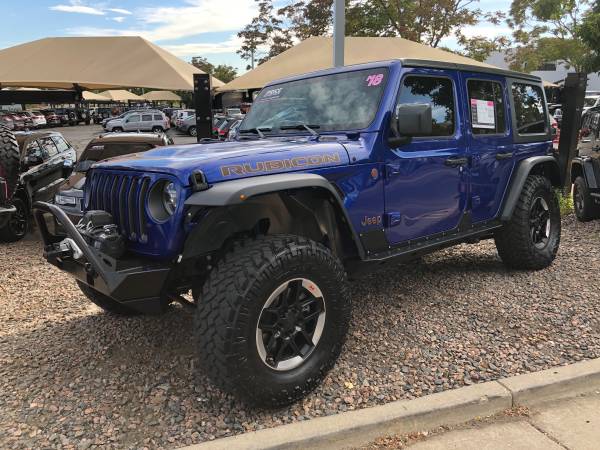 Lifted 2018 JL Jeep Wrangler Unlimited Rubicon 4WD turbo only 9k miles for sale in Denver , CO