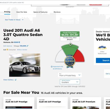 2011 Audi A6 Quattro S-Line Supercharged for sale in Ventura, CA – photo 4