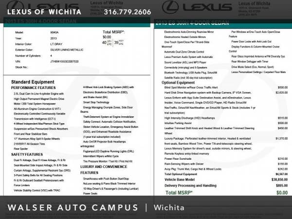2013 Lexus ES 300h Luxury Package, Navigation for sale in Wichita, KS – photo 6