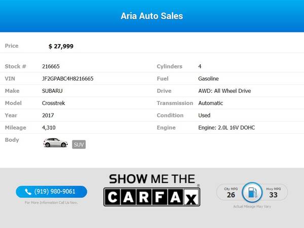 2017 Subaru Crosstrek Premium - - by dealer - vehicle for sale in Raleigh, NC – photo 2