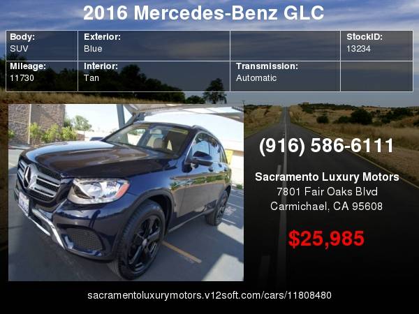 2016 Mercedes-Benz GLC GLC 300 ONLY 11K MILES GLC300 FINANCING... for sale in Carmichael, CA – photo 24