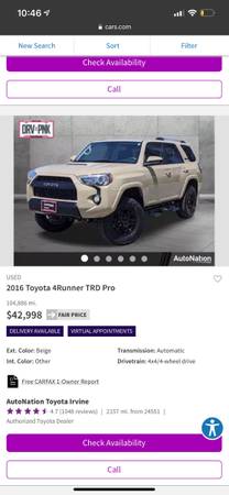 2016 Quicksand Toyota 4Runner TRD Pro for sale in Lynchburg, VA – photo 8