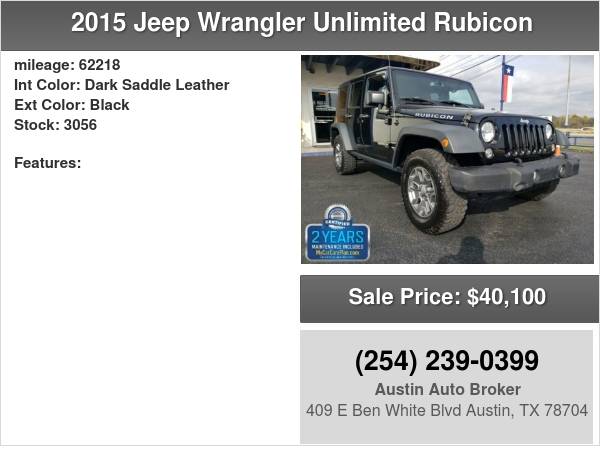 2015 Jeep Wrangler Unlimited 4WD Rubicon Certified Pre-Owned for sale in Austin, TX – photo 8