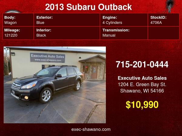 2013 Subaru Outback 4dr Wgn H4 Auto 2.5i Limited - cars & trucks -... for sale in Shawano, WI – photo 24
