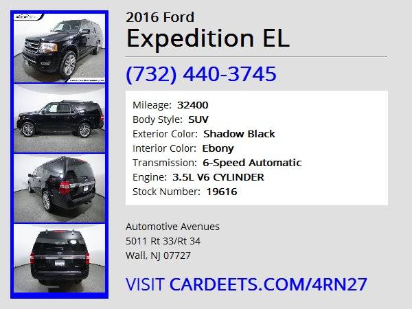 2016 Ford Expedition EL, Shadow Black for sale in Wall, NJ – photo 22
