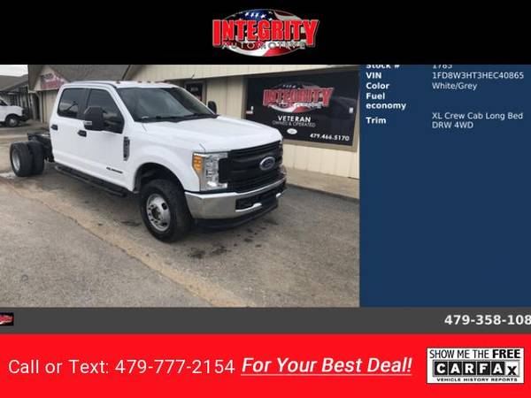 2017 Ford F350 SD XL Crew Cab Long Bed DRW White for sale in Bethel Heights, AR
