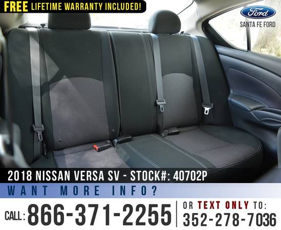 2018 Nissan Versa SV *** Cruise Control, Bluetooth, Keyless Entry... for sale in Alachua, FL – photo 15