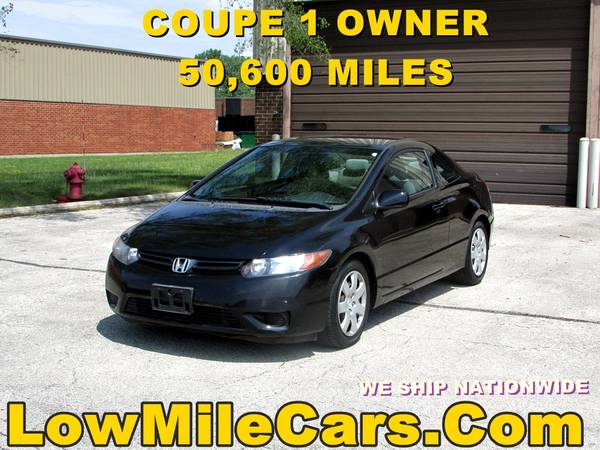 low miles 2007 Honda Civic LX Coupe 50k - cars & trucks - by dealer... for sale in Willowbrook, IL