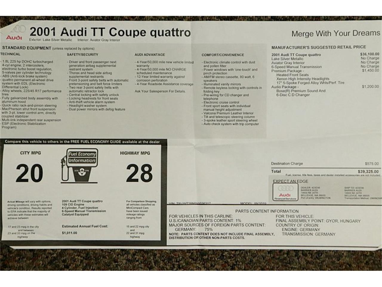 2001 Audi TT for sale in Kentwood, MI – photo 32