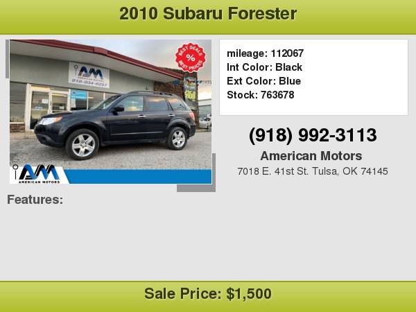 2010 Subaru Forester 4dr Auto 2.5X Limited for sale in Tulsa, OK – photo 21
