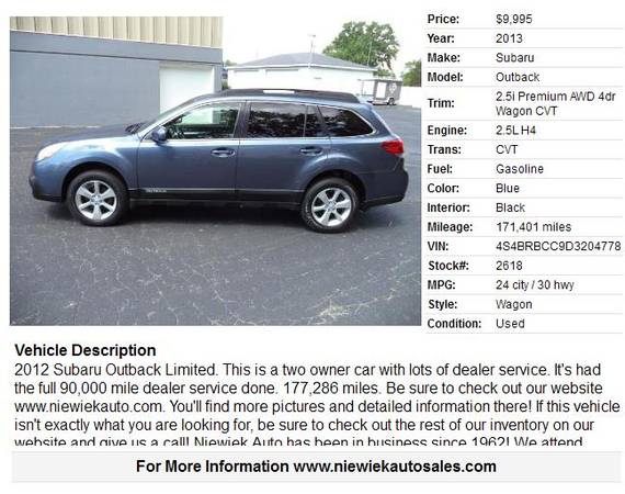 2013 Subaru Outback 2 5i Premium stk 2618 - - by for sale in Grand Rapids, MI – photo 2