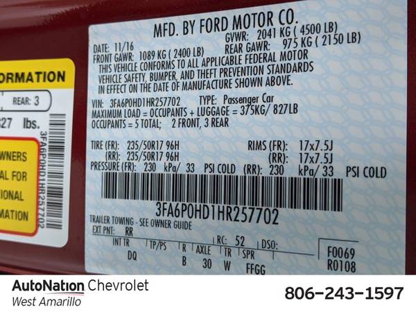2017 Ford Fusion SE SKU:HR257702 Sedan - cars & trucks - by dealer -... for sale in Amarillo, TX – photo 23