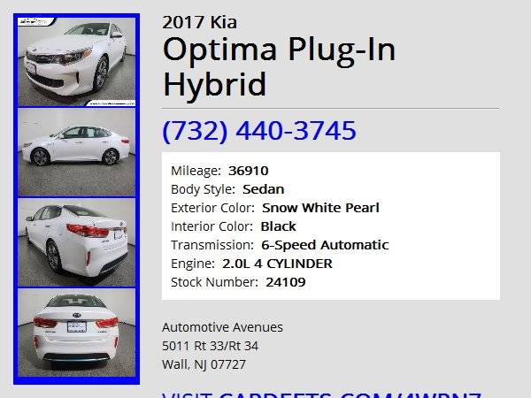 2017 Kia Optima Plug-In Hybrid, Snow White Pearl - cars & trucks -... for sale in Wall, NJ – photo 22