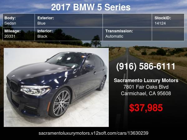 2017 BMW 5 Series 540i M PKG 20K MILES LOADED WARRANTY FINANCING... for sale in Carmichael, CA – photo 24