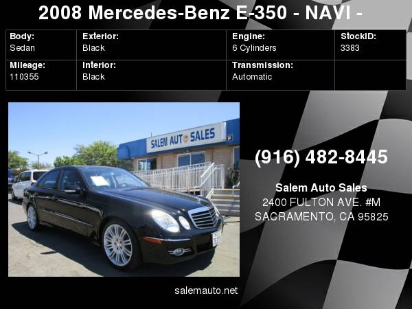 2008 Mercedes-Benz E-350 - RWD - NAVI - SUNROOF - LEATHER AND HEATED... for sale in Sacramento , CA – photo 21