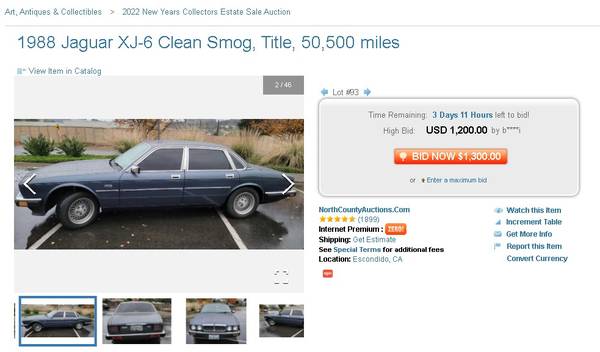 Ends soon - 1988 Jaguar XJ-6 Clean Smog, Title, 50, 500 miles - cars for sale in Escondido, CA – photo 3