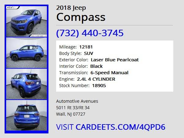 2018 Jeep Compass, Laser Blue Pearlcoat for sale in Wall, NJ – photo 22