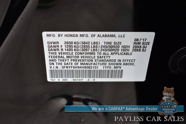 2017 Honda Pilot Touring/AWD/Power & Heated Leather Seats for sale in Anchorage, AK – photo 22