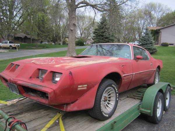 1980 Red Pontiac Trans am Project for sale in Victoria, MN