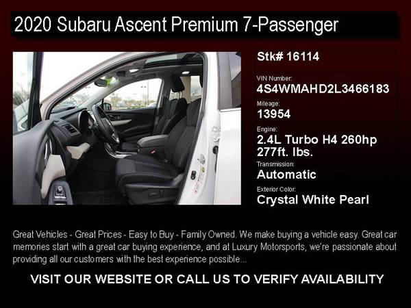 16114 - 2020 Subaru Ascent Premium 7-Passenger w/Navigation Under for sale in Phoenix, AZ – photo 2