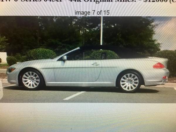 Beautiful BMW 645CI Convertible w/45K miles for sale in Asheboro, NC – photo 6