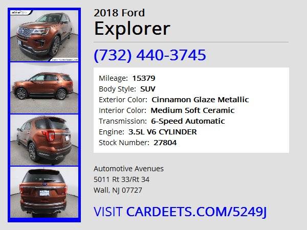 2018 Ford Explorer, Cinnamon Glaze Metallic - - by for sale in Wall, NJ – photo 22