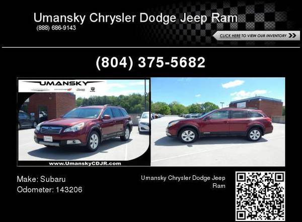 2011 Subaru 2 5i Limited Umansky Precision Pricing Call for your for sale in Charlotesville, VA