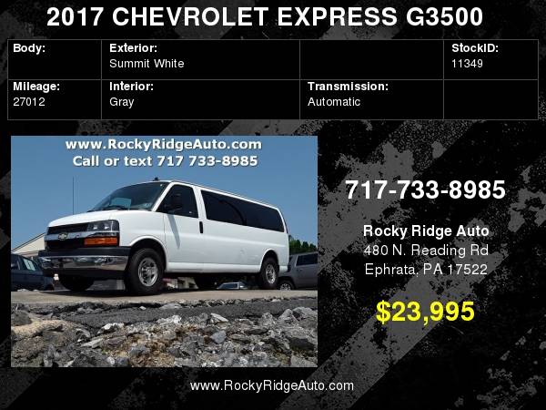 2017 CHEVROLET EXPRESS G3500 Extended 15 Passenger for sale in Ephrata, PA – photo 24