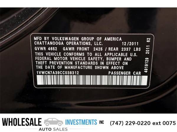 2012 Volkswagen Passat sedan TDI SEL Premium (Black) for sale in Van Nuys, CA – photo 9