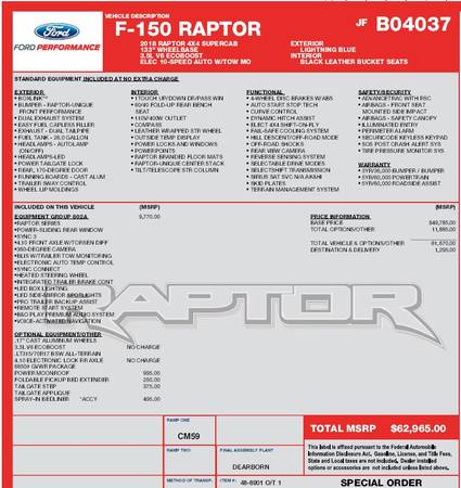2018 Ford F150 Raptor for sale in Dexter, MI – photo 6