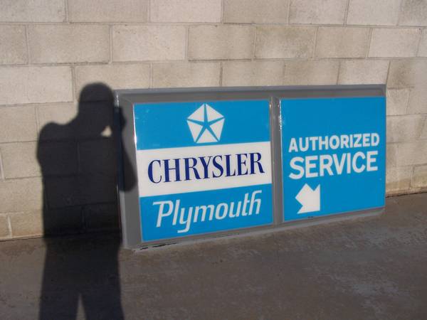 Chrysler Plymouth Dealer Sign for sale in Riverside, CA – photo 3