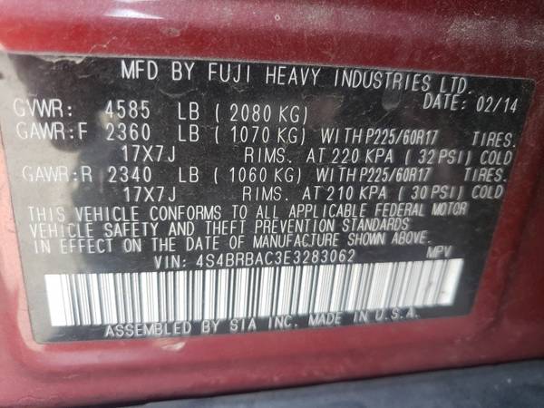 2014 Subaru Outback 2.5i suv Venetian Red Pearl for sale in Oakland, CA – photo 15