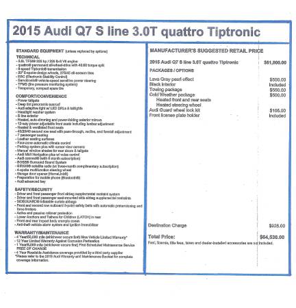 2015 Audi Q7 S-Line Prestige for sale in Montclair, NJ – photo 24