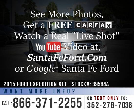 *** 2015 Ford Expedition XLT *** Seats 8 - Homelink - Camera - Cruise for sale in Alachua, FL – photo 7