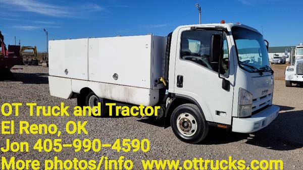 2012 Isuzu NPR Enclosed Flatbed Lawn Chemical Sprayer Truck Enclosed for sale in Oklahoma City, OK