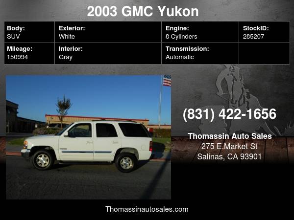 2003 GMC Yukon 4dr 1500 4WD SLE - - by dealer for sale in Salinas, CA