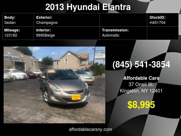 2013 Hyundai Elantra GLS 4dr Sedan 6A - - by dealer for sale in Kingston, NY – photo 17