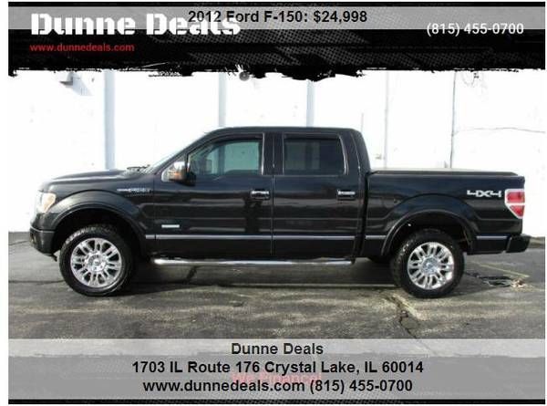 2012 Ford F-150 Platinum 4x4 SuperCrew Styleside 6 5 ft SB - cars & for sale in Crystal Lake, IL