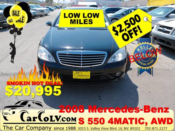 2008 Mercedes-Benz S 550, LOW MILES & 2, 500 OFF! for sale in Las Vegas, NV