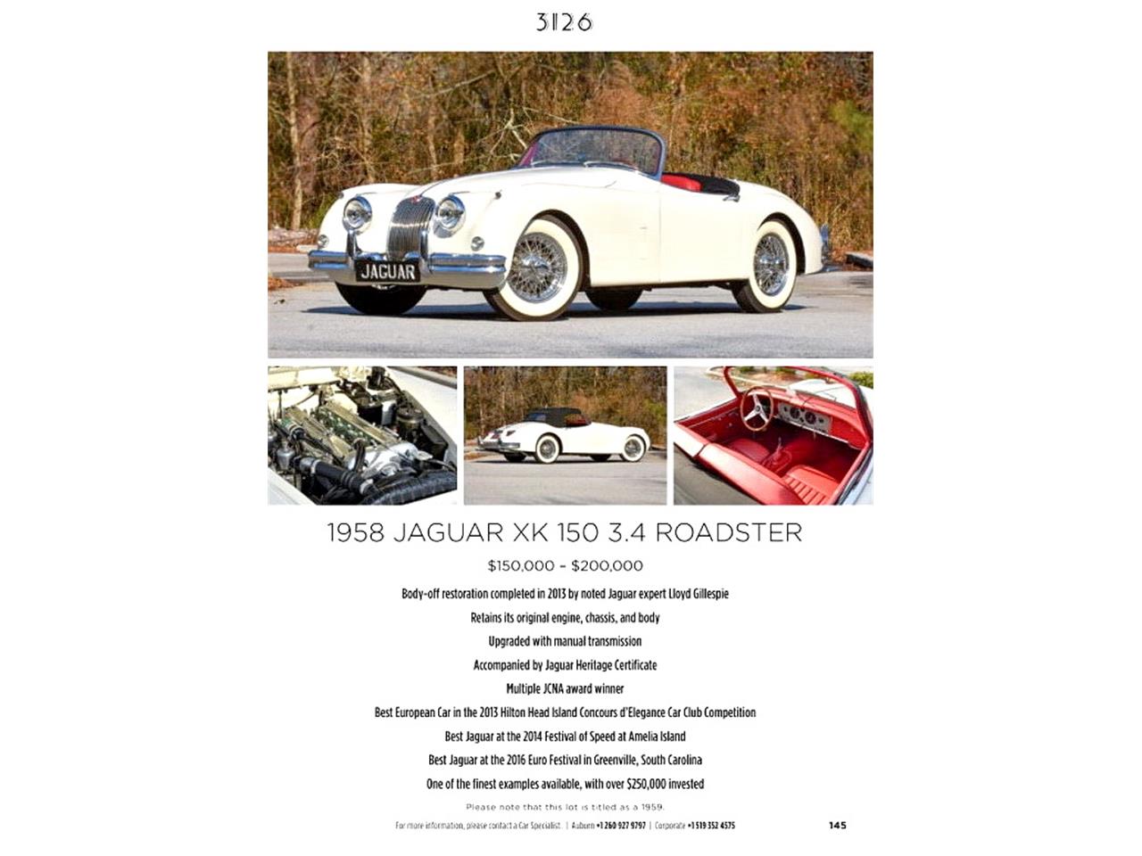 1958 Jaguar XK150 for sale in CLARKS HILL, SC – photo 24