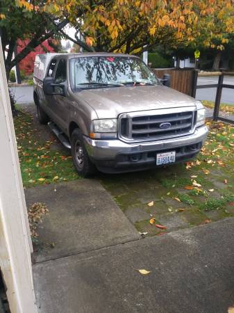 2002 f350 xlt crew cab 7.3 diesel 2wd with work canopy for sale in Tacoma, WA – photo 4