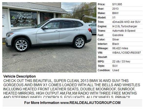 2013 BMW X1 AWD! HEATED LEATHER! DOUBLE ROOF! NO RUST! - cars for sale in Auburn, ME – photo 2