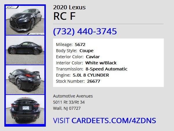 2020 Lexus RC F, Caviar - - by dealer - vehicle for sale in Wall, NJ – photo 22