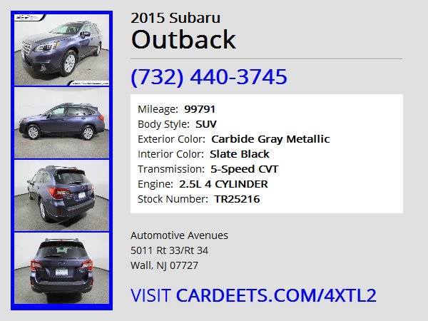 2015 Subaru Outback, Carbide Gray Metallic - cars & trucks - by... for sale in Wall, NJ – photo 22
