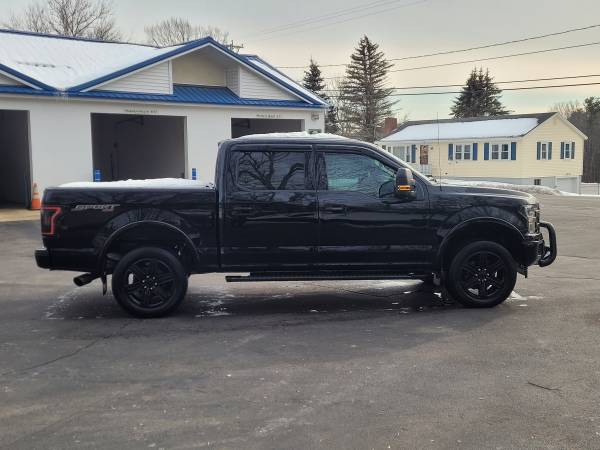 2018 f150 xlt 5 0 sport crew cab 44k miles black package - cars & for sale in Pittsfield, NH