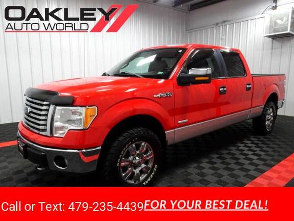 2012 Ford F150 4WD SuperCrew 145 XLT pickup Red for sale in Branson West, AR