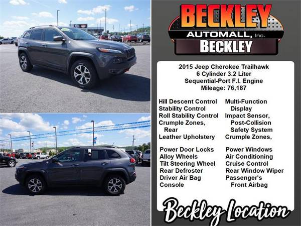 2015 Jeep Cherokee SUV TRAILHAWK - Gray for sale in Beckley, WV – photo 5